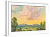 Landscape and Summer Clouds-null-Framed Art Print