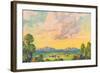 Landscape and Summer Clouds-null-Framed Art Print