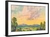 Landscape and Summer Clouds-null-Framed Art Print