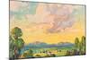 Landscape and Summer Clouds-null-Mounted Art Print