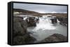 Landscape and Watefall, Iceland, Polar Regions-Michael-Framed Stretched Canvas