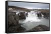 Landscape and Watefall, Iceland, Polar Regions-Michael-Framed Stretched Canvas