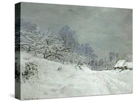 Landscape Around Honfleur, Snow, circa 1867-Claude Monet-Stretched Canvas