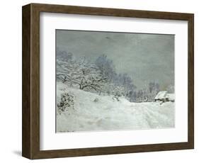 Landscape Around Honfleur, Snow, circa 1867-Claude Monet-Framed Giclee Print