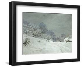 Landscape Around Honfleur, Snow, circa 1867-Claude Monet-Framed Giclee Print