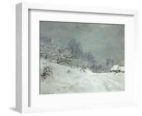 Landscape Around Honfleur, Snow, circa 1867-Claude Monet-Framed Giclee Print