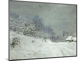 Landscape Around Honfleur, Snow, circa 1867-Claude Monet-Mounted Giclee Print