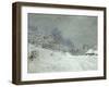 Landscape Around Honfleur, Snow, circa 1867-Claude Monet-Framed Giclee Print