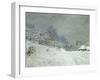 Landscape Around Honfleur, Snow, circa 1867-Claude Monet-Framed Giclee Print