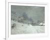 Landscape Around Honfleur, Snow, circa 1867-Claude Monet-Framed Giclee Print