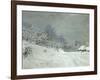 Landscape Around Honfleur, Snow, circa 1867-Claude Monet-Framed Giclee Print