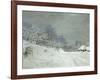 Landscape Around Honfleur, Snow, circa 1867-Claude Monet-Framed Giclee Print