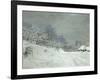 Landscape Around Honfleur, Snow, circa 1867-Claude Monet-Framed Giclee Print