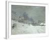 Landscape Around Honfleur, Snow, circa 1867-Claude Monet-Framed Giclee Print