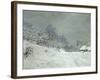 Landscape Around Honfleur, Snow, circa 1867-Claude Monet-Framed Giclee Print