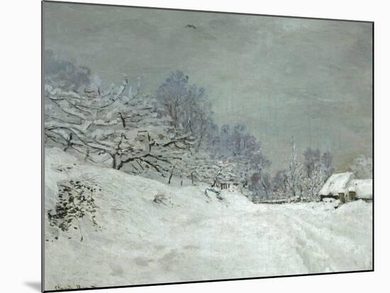 Landscape Around Honfleur, Snow, circa 1867-Claude Monet-Mounted Giclee Print