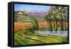 Landscape Art Scenic Fields Painting-Blenda Tyvoll-Framed Stretched Canvas