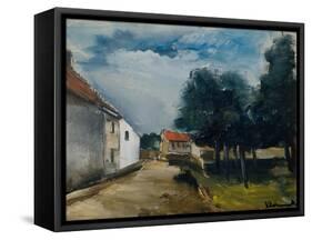 Landscape at Auvers-Maurice de Vlaminck-Framed Stretched Canvas