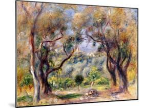 Landscape at Cagnes-Pierre-Auguste Renoir-Mounted Giclee Print