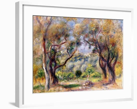 Landscape at Cagnes-Pierre-Auguste Renoir-Framed Giclee Print