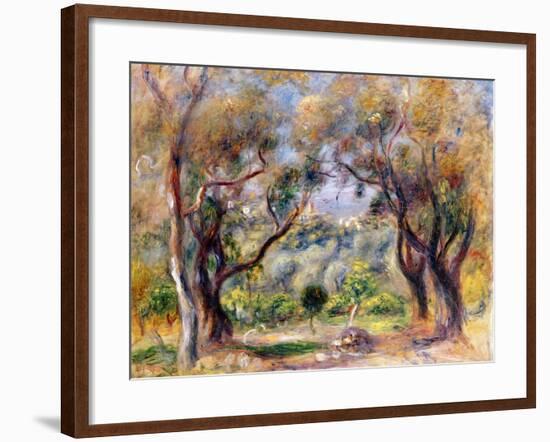 Landscape at Cagnes-Pierre-Auguste Renoir-Framed Giclee Print