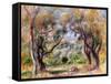 Landscape at Cagnes-Pierre-Auguste Renoir-Framed Stretched Canvas