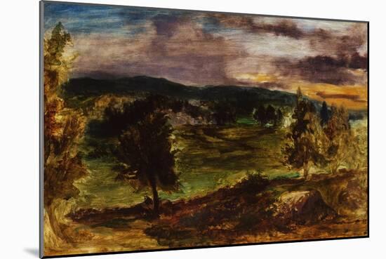 Landscape at Champrosay-Eugene Delacroix-Mounted Giclee Print