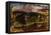 Landscape at Champrosay-Eugene Delacroix-Framed Stretched Canvas