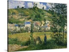 Landscape at Chaponval, 1880-Camille Pissarro-Stretched Canvas