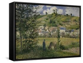 Landscape at Chaponval, 1880-Camille Pissarro-Framed Stretched Canvas