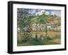 Landscape at Chaponval (Val d'Oise)-Camille Pissarro-Framed Art Print