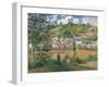 Landscape at Chaponval (Val d'Oise)-Camille Pissarro-Framed Art Print