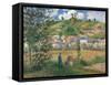 Landscape at Chaponval (Val d'Oise)-Camille Pissarro-Framed Stretched Canvas