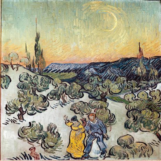 'Landscape at Dusk (Saint Remy or Saint-Remy). Painting by Vincent Van ...