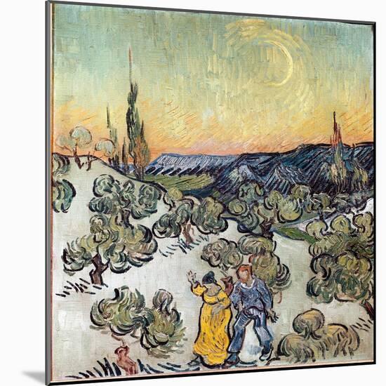 Landscape at Dusk (Saint Remy or Saint-Remy). Painting by Vincent Van Gogh (1853-1890), 1889. Oil O-Vincent van Gogh-Mounted Giclee Print