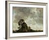 Landscape at Hampstead, Tree and Storm Clouds, C.1821 (Oil on Paper Laid Down on Panel)-John Constable-Framed Giclee Print