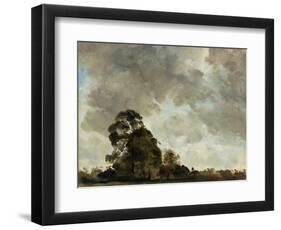 Landscape at Hampstead, Tree and Storm Clouds, C.1821 (Oil on Paper Laid Down on Panel)-John Constable-Framed Premium Giclee Print