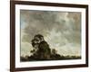 Landscape at Hampstead, Tree and Storm Clouds, C.1821 (Oil on Paper Laid Down on Panel)-John Constable-Framed Giclee Print