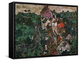 Landscape at Krumau, 1910-16-Egon Schiele-Framed Stretched Canvas