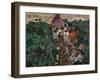 Landscape at Krumau, 1910-16-Egon Schiele-Framed Giclee Print