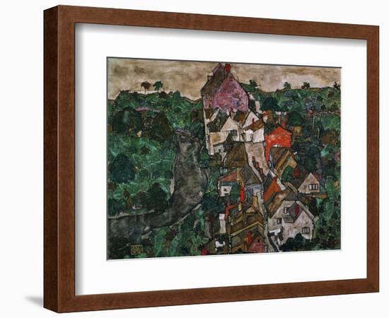 Landscape at Krumau, 1910-16-Egon Schiele-Framed Giclee Print