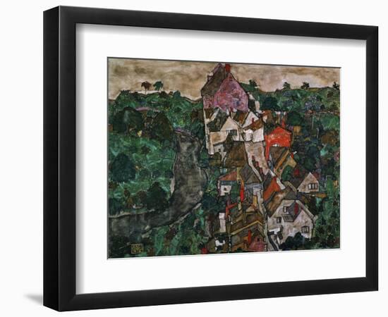 Landscape at Krumau, 1910-16-Egon Schiele-Framed Giclee Print