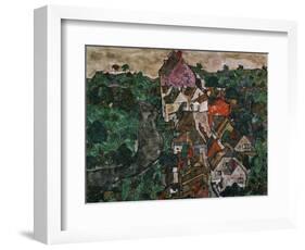 Landscape at Krumau, 1910-16-Egon Schiele-Framed Giclee Print