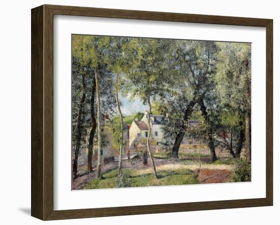 Landscape at Osny Near the Drinking Trough, 1883-Camille Pissarro-Framed Giclee Print