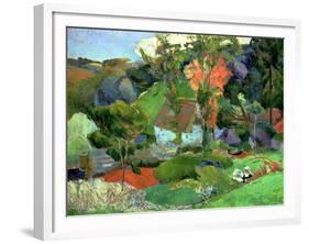 Landscape at Pont Aven, 1888-Paul Gauguin-Framed Giclee Print