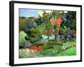 Landscape at Pont Aven, 1888-Paul Gauguin-Framed Giclee Print