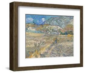 Landscape at Saint-Re?my (Enclosed Field with Peasant), 1889-Vincent van Gogh-Framed Giclee Print