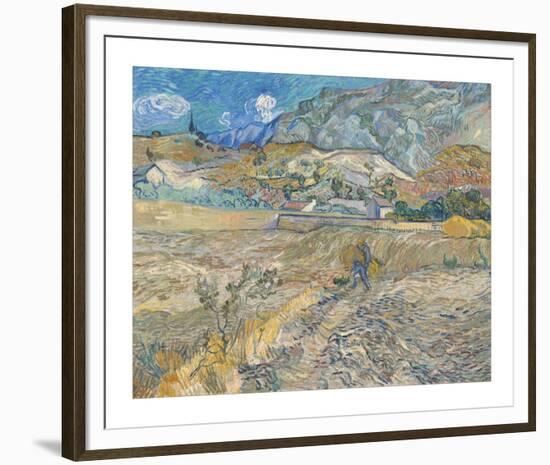 Landscape at Saint-Re?my (Enclosed Field with Peasant), 1889-Vincent van Gogh-Framed Giclee Print