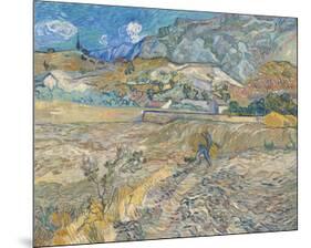 Landscape at Saint-Re?my (Enclosed Field with Peasant), 1889-Vincent van Gogh-Mounted Giclee Print