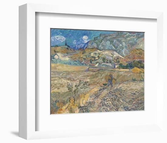 Landscape at Saint-Re?my (Enclosed Field with Peasant), 1889-Vincent van Gogh-Framed Art Print